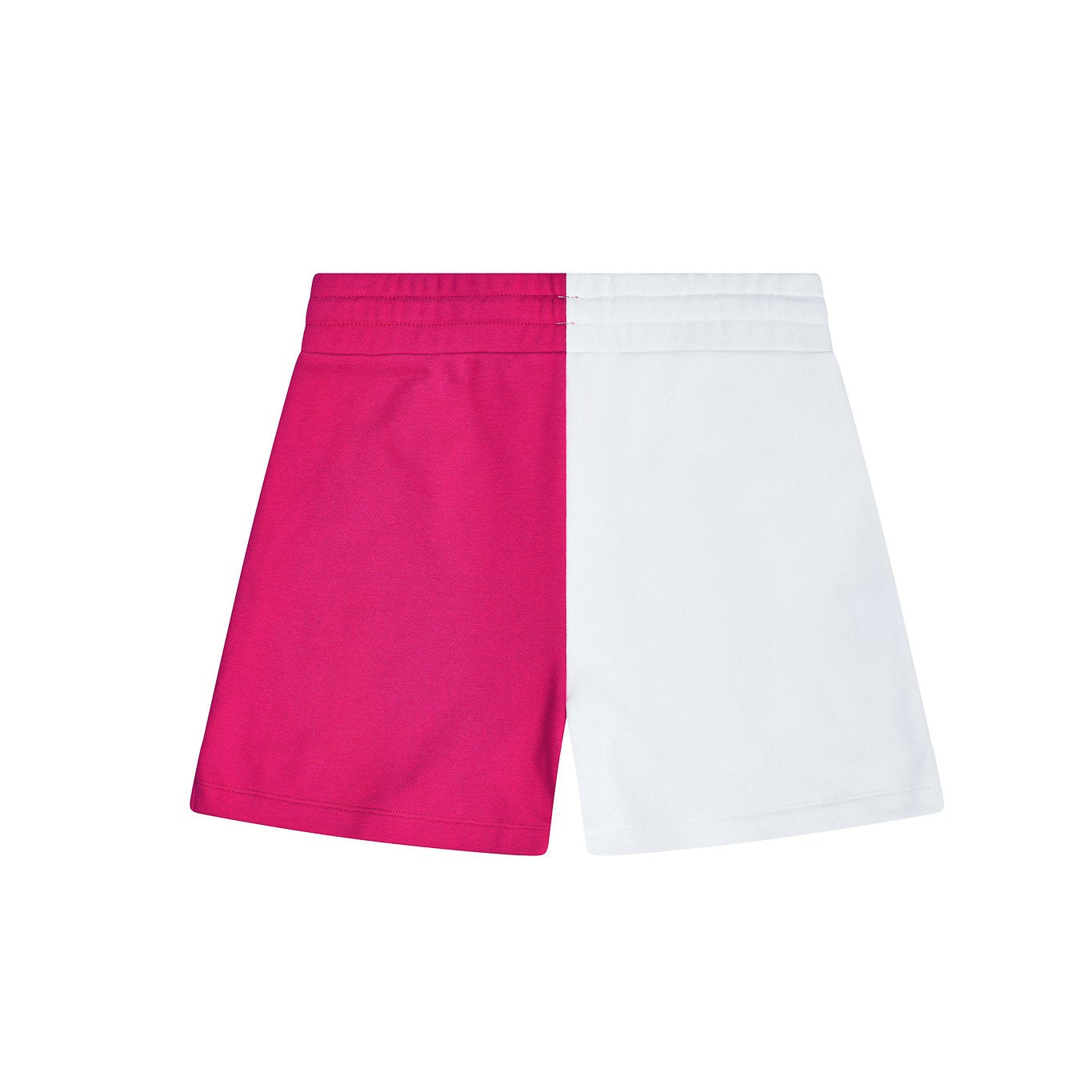 Colorblocked French Terry Shorts - Hot Pink & White image 4