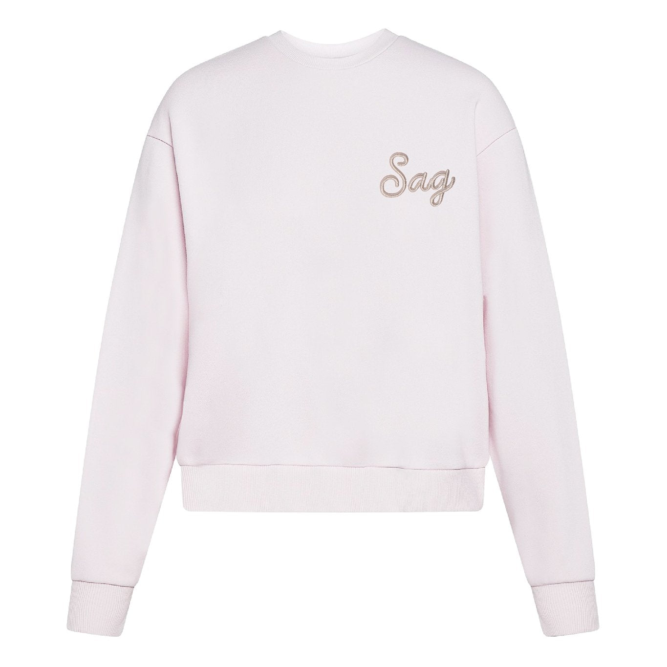 Sag Script Polished French Terry Crew Pale Lavender Platinum  Embroidery image 0